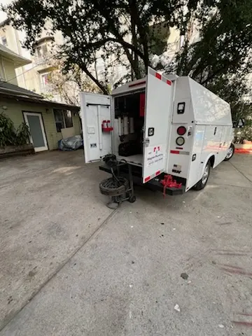 Magnet Plumbing service vehicle on-site for Water Heater Repair in South Poly