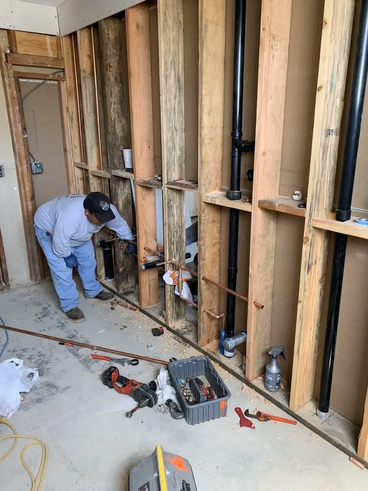 Commercial rough-in plumbing for Trenchless Sewer Repair in South Poly